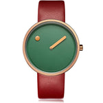Minimalistisch horloge rood groen