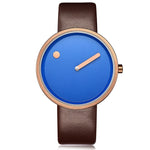 Minimalistisch horloge bruin blauw
