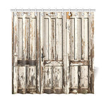 Douchegordijn | Vintage houten deur