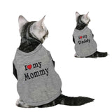 Katten rompertje i love mommy grijs